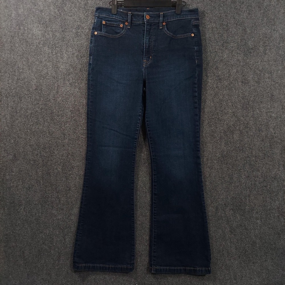 Gap 70s Flare High Rise Jeans Womens 12 Blue Dark Wash Stretch Denim 30x30